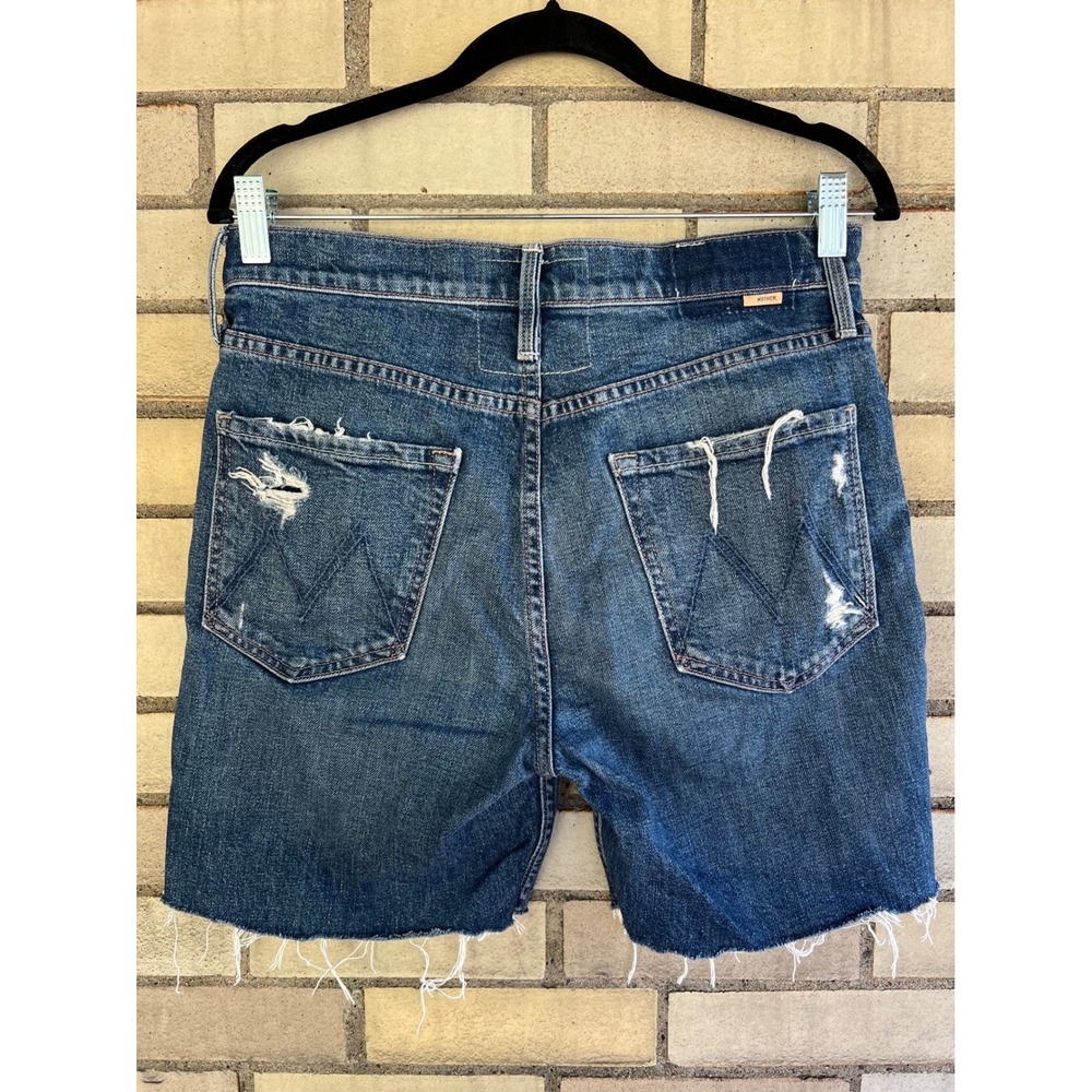 Mother Superior Blue Distressed Button Fly Denim Jean Shorts Size 29 / 8 Cut Off
